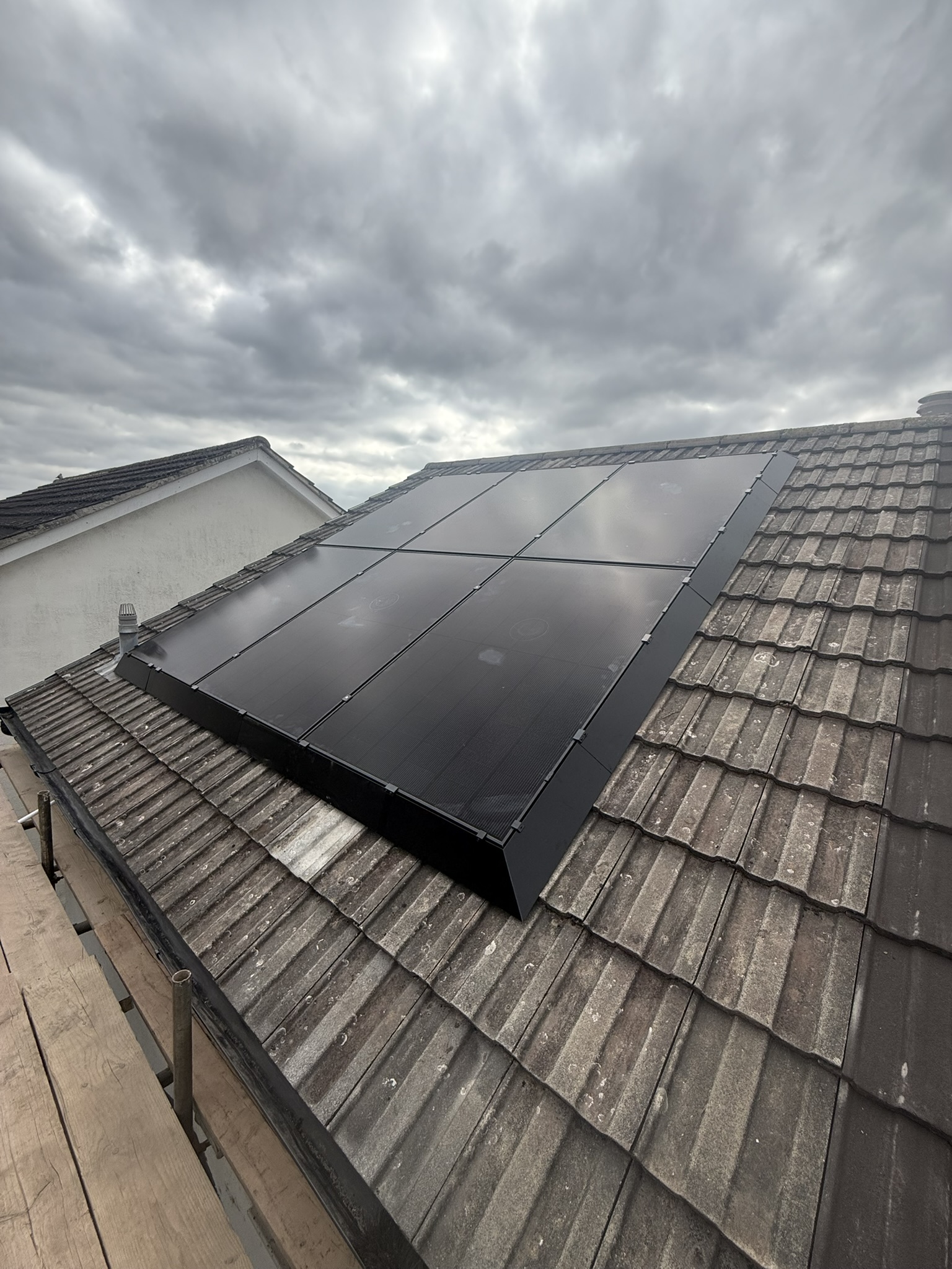 Residential solar panel installation on a Berkshire home roof by Carey Electrical